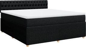 vidaXL Κρεβάτι Boxspring με Στρώμα Μαύρο 180x200 εκ. Υφασμάτινο