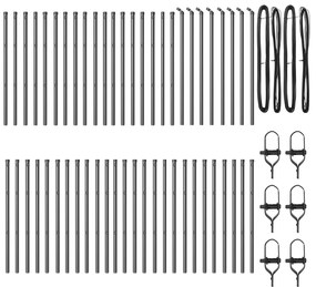 vidaXL Πόλοι Φράχτη 52 τεμάχια Γκρι Ø32 mm 80 cm Γαλβανισμένο Χάλυβα