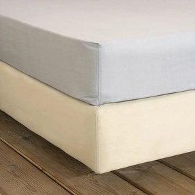 Σεντόνι Unicolors Με Λάστιχο Soft Grey Nima Μονό 100x232cm 100% Βαμβάκι