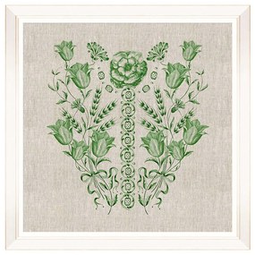 Κάδρο Embroidery Folk IV FA13257 70x70cm Green MindTheGap Τετράγωνοι Ξύλο