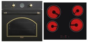 MULTIHOME ΣΕΤ ΦΟΥΡΝΟΣ MH-6051 BLACK RETRO + ΕΣΤΙΑ ΚΕΡΑΜΙΚΗ MH-6135 MULTIHOME 999-002-87873