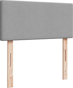 vidaXL Κρεβάτι Boxspring με Στρώμα Ανοιχτό Γκρι 80x200 εκ. Υφασμάτινο