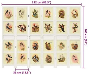 vidaXL Ρομδιβίδερ Πάνελ Λευκό 212 x 165 εκ. MDF