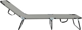 vidaXL Πτυσσόμενη ξαπλώστρα Γκρι 188 x 57 x 86,5 εκ. Πολυεστέρας
