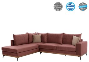 MESINA corner sofa, dusty pink, high leg, 2pcs, left corner