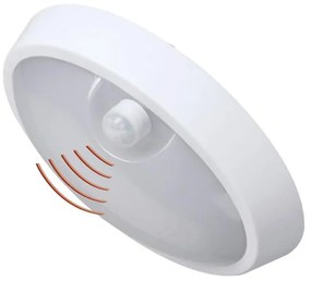 Adeleq LED Πλαφονιέρα Οβάλ Με Ανιχνευτή Κίνησης PIR Φ240mm 15W 4000K IP54 Λευκή 21-240157108