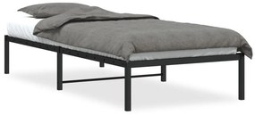 vidaXL Μεταλλικό πλαίσιο κρεβατιού Μαύρο 90x200 cm