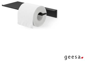 Χαρτοθήκη με Εταζέρα 28cm Black Matt Geesa Leev 8209/28-400