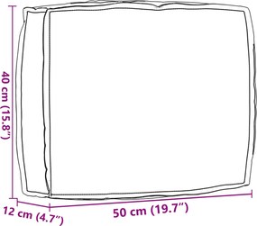 vidaXL Μαξιλάρι Γκρι 50 x 40 x 12 cm Ύφασμα Όξφορντ