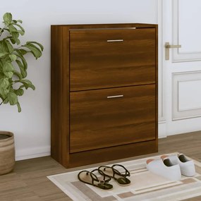 vidaXL Παπουτσοθήκη Καφέ Δρυς 63x24x81 εκ. από Επεξεργασμένο Ξύλο