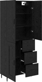 vidaXL Highboard 2 pcs Μαύρη δρυς 69,5 x 34 x 180 εκ.