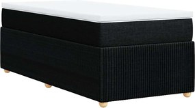 vidaXL Κρεβάτι Boxspring με Στρώμα Μαύρο 90x190 εκ.Υφασμάτινο