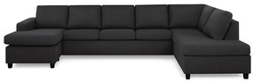 Γωνιακός Καναπές Scandinavian Choice C161, Μαύρο, Ανθρακί, 344x199x80cm, Πόδια: Πλαστική ύλη | Epipla1.gr