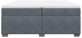 vidaXL Κρεβάτι Boxspring με Στρώμα Σκούρο Γκρι 200x200 εκ. Βελούδινο