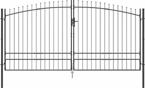 vidaXL Διπλή Πύλη WOERDEN 400 x 249,5 εκ. Ατσάλι Γκρι Κλειδώσιμο