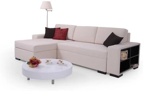 Γωνιακός καναπές κρεβάτι Milan, μπεζ, με αποθηκευτικό χώρο 275x88x164cm Αριστερή γωνία – GOY-TED-044