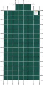 VEVOR Pool Safety Cover Fits 20x40ft Rectangle Inground Pools, Safety Pool Cover with 4x10ft Center End Step, Mesh Solid Pool Cover with Drainage Holes for Swimming Pool, Winter Safety Cover, Green