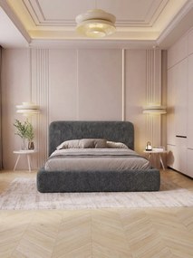 Επενδυμένο κρεβάτι Livia-Ανθρακί-160 x 200