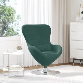 vidaXL Πολυθρόνα Αυγού Dark Green Βελούδο