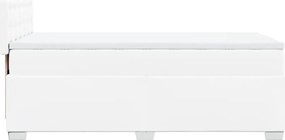 vidaXL Κρεβάτι Boxspring με Στρώμα Λευκό 100x200εκ.από Συνθετικό Δέρμα
