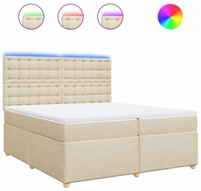 ΚΡΕΒΑΤΙ BOXSPRING ΜΕ ΣΤΡΩΜΑ ΚΡΕΜ 200X200 ΕΚ. ΥΦΑΣΜΑΤΙΝΟ 3293706