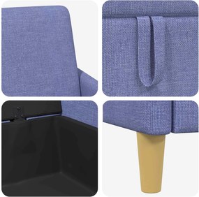 vidaXL Σαλονάκι Σετ Με Αποθηκευτικό Χώρο 2 pcs Μπλε τζην Πολυεστέρας