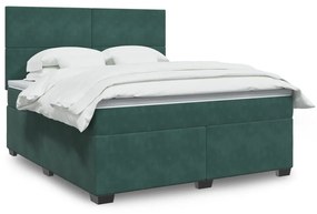 ΚΡΕΒΑΤΙ BOXSPRING ΜΕ ΣΤΡΩΜΑ ΣΚΟΥΡΟ ΠΡΑΣΙΝΟ 180X200ΕΚ. ΒΕΛΟΥΔΙΝΟ 3293275