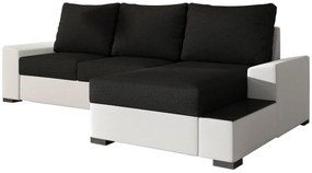 Γωνιακός καναπές Nero-Λευκό - Μαύρο-Δεξιά - 245.00Χ160.00Χ90.00cm