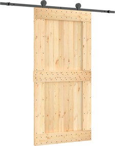 vidaXL Συρόμενη Πόρτα Φυσικό και Μαύρο 100 x 210 cm