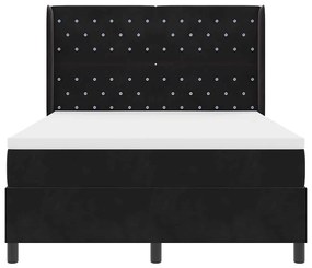 vidaXL Κρεβάτι με ελατήρια με κεφαλάρι Μαύρο 160 x 200 cm Βελούδο