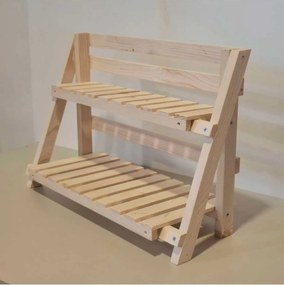 Stewehome μίνι σταντ για γλάστρες από ξύλο Μπεζ 50x20x35 cm
