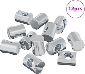 vidaXL Βίδες κουμπώματος 12 pcs Ασημί M6 x 13 mm Μέταλλο