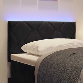 vidaXL LED κεφαλάρι Μαύρο 80 cm Βελούδο