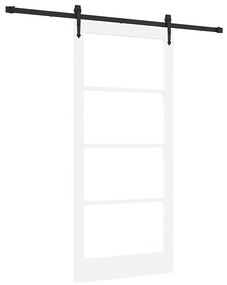 vidaXL Ολισθητή Πόρτα Χειροκίνητος Λευκό 93 x 202 cm Ξύλο και μέταλλο