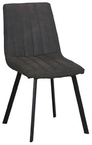 Καρέκλα Μεταλλική BETTY Μαύρη/Ύφασμα Suede Ανθρακί 45x60x87cm (Σετ 4 ΤΕΜ)
