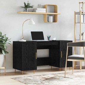 vidaXL Γραφείο με ράφι Μαύρη δρυς 140 x 50 x 75 εκ. Επεξεργασμένο ξύλο