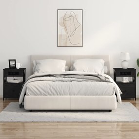 vidaXL Κομοδίνο Μαύρη δρυς 40 x 31 x 60 εκ. Επεξεργασμένο ξύλο