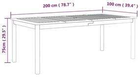 ΤΡΑΠΕΖΙ ΚΗΠΟΥ ΓΚΡΙ 200 X 100 X 75 ΕΚ. ΑΠΟ ΜΑΣΙΦ ΞΥΛΟ ΑΚΑΚΙΑΣ 318745