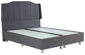 14810008 Κρεβάτι BISMUTH Με Αποθηκευτικό Χώρο Γκρι Βελούδο (Στρώμα 160x200cm) Μοριοσανίδα/Μέταλλο/Βελούδο, 1 Τεμάχιο