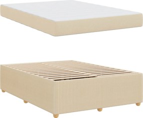 vidaXL Σκελετός Κρεβατιού με στρώμα Κρεμ 160 x 200 cm ύφασμα