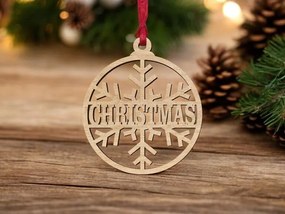 Σετ των 3 Intra απο ξύλο plywood 3mm-4mm πάχος – Εξατομικευμένο στολίδι με μπάλα χιονιού 30x35 cm INTRAVECTRY-MY545395