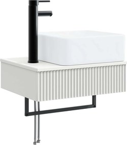 vidaXL Σετ Επίπλων Μπάνιου 5 pcs Λευκό Επεξεργασμένο Ξύλο και Γυαλί