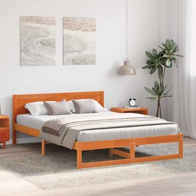 vidaXL Σκελετός Κρεβατιού Καφέ 160 x 200 cm Μασίφ ξύλο πεύκου