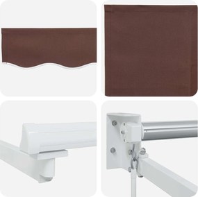 vidaXL Χειροκίνητη Ανακλινόμενη Σκίαση Καφέ 4 x 2 m