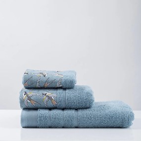 Πετσέτες Μπάνιου (Σετ 3τμχ) White Fabric Swallow Aqua 600gsm