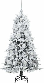 vidaXL Τεχνητό Χριστουγεννιάτικο Δέντρο με Άξονα με βάση Λευκό 150 cm