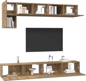 vidaXL Σετ επίπλου τηλεόρασης 5 pcs Artisan Oak Επεξεργασμένο ξύλο