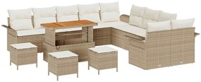 vidaXL Σετ Καναπέ Κήπου 14 pcs Μπεζ, Κρέμα 110 x 55 x 71 εκ