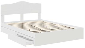 vidaXL Κρεβάτι Αποθήκης Λευκό 140 x 200 cm Επεξεργασμένο ξύλο