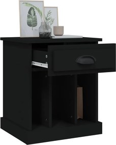 vidaXL Κομοδίνο Μαύρο 43x36x50 εκ.